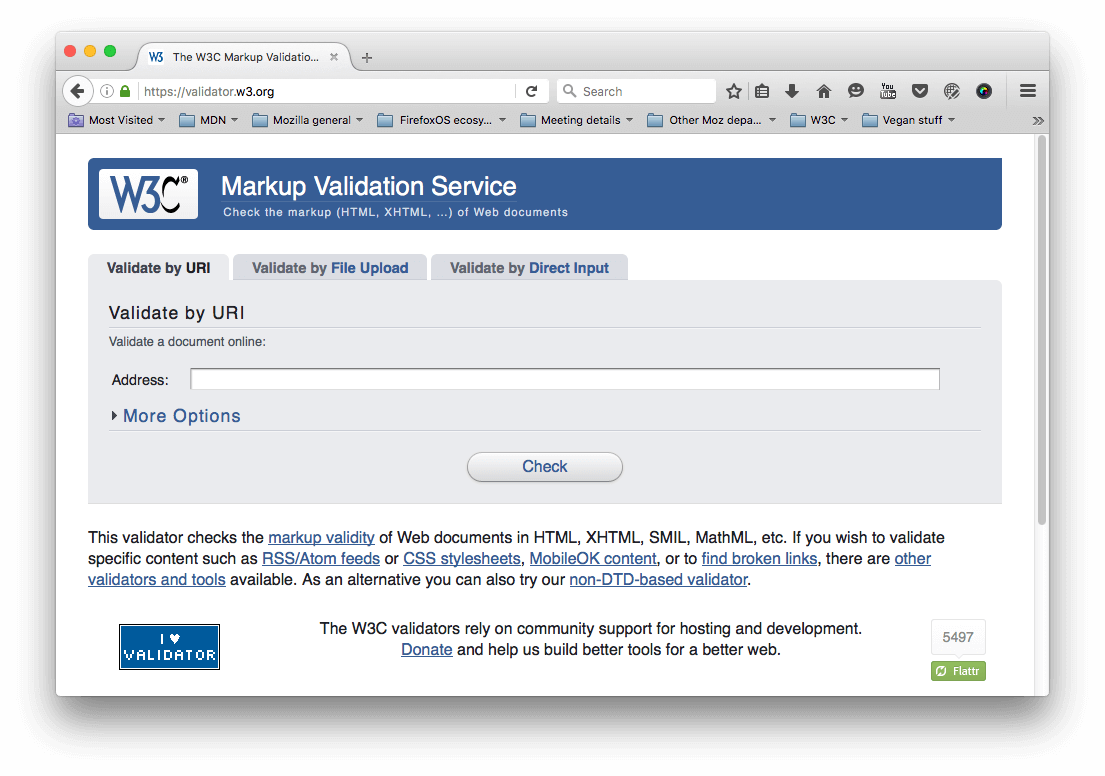 Die Homepage des HTML-Validators