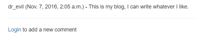 Kommentarlink, wenn nicht eingeloggert