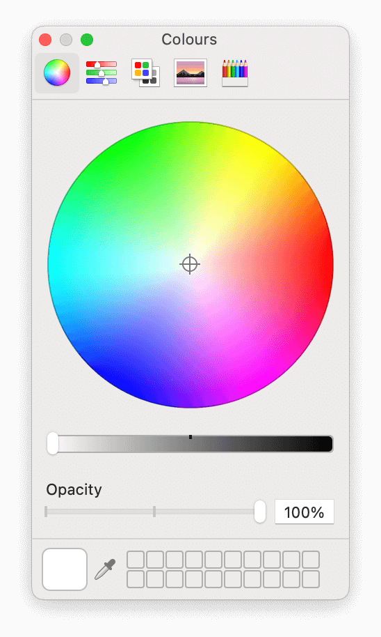 macOS Monterey의 기본 색상 선택기